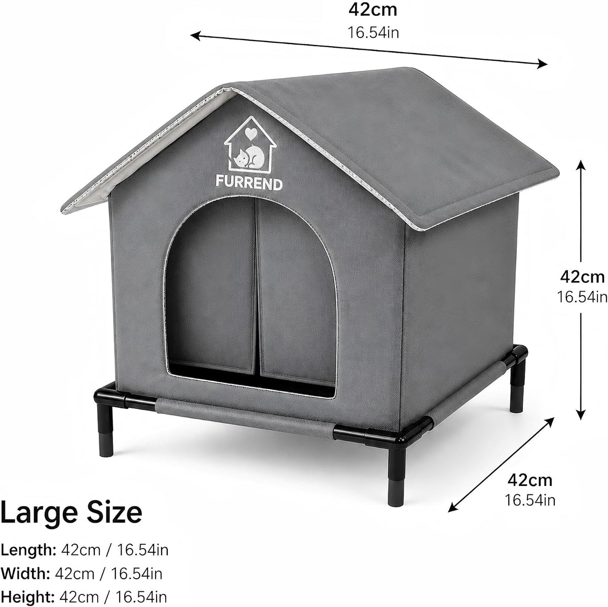 Space Capsule Outdoor Pet House for Cats Small Dogs, Waterproof Insulated Shelter with Clear Window, All Season