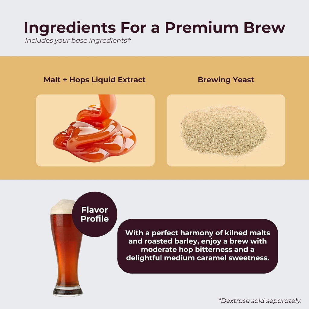 ABC Crafted Series Beer Making Kit | Beer Making Ingredients for Home Brewing | Yields 6 Gallons of Beer | Irish Red Ale