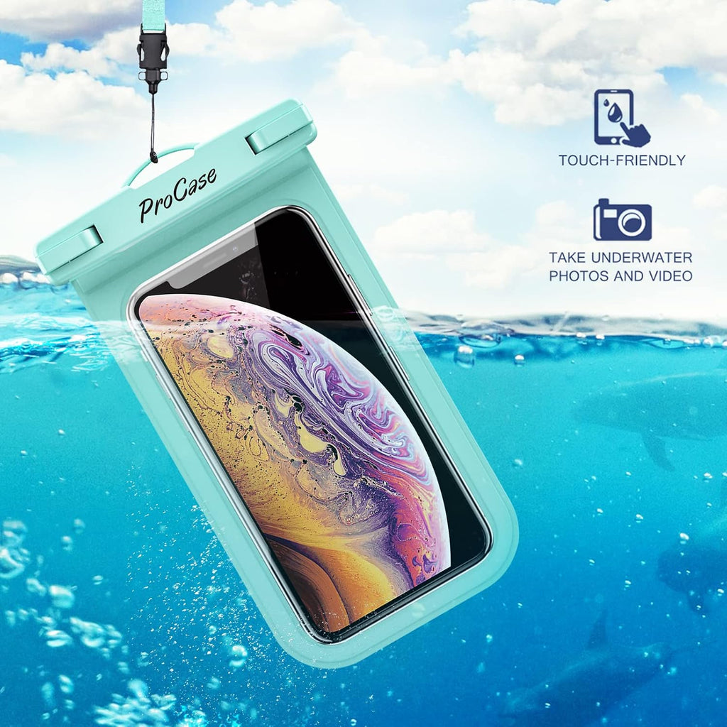 2 Pack Waterproof Phone Pouch Case, 7" Universal Underwater Cellphone Dry Bag for iPhone 17 Air 16 15 14 13 Pro Plus