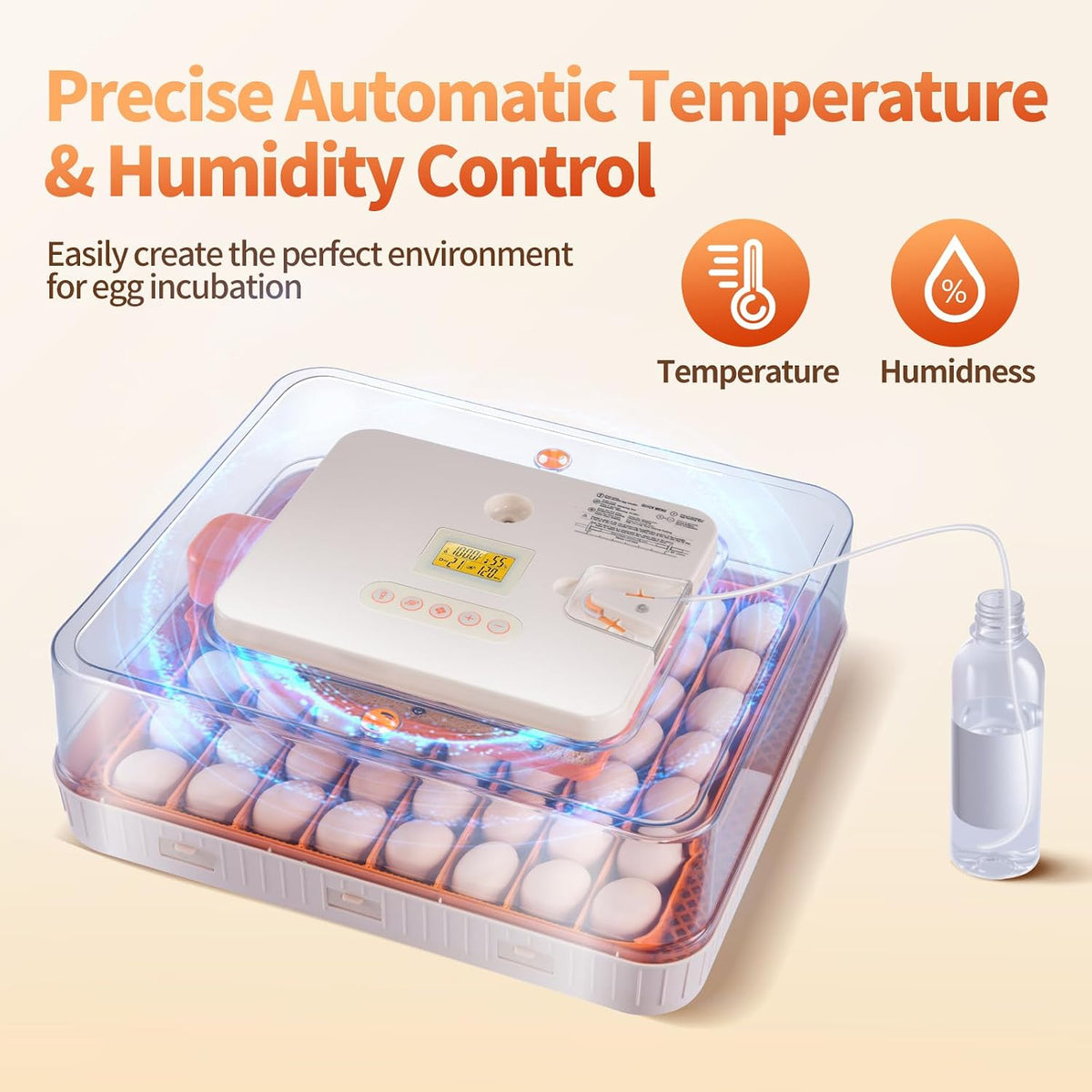 56 Egg Incubators for Hatching Eggs, Automatic Egg Turning and Humidity Temperature Control, Egg Candler, 360°
