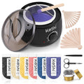 Waxing Kit, Painless Hair Removal Wax Warmer with 6 Bags Hard Wax Beans for Full Body, Legs, Face, Eyebrows & Bikini—