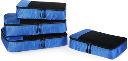 4-Piece Packing Cubes Travel Accessories Set, Space-Saving Luggage Organizer with Double Zipper, Mesh Top, 2 Medium/2