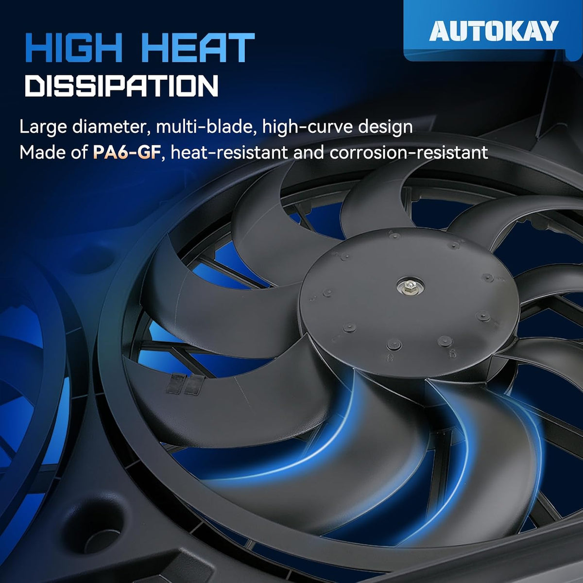 AUTOKAY Radiator Cooling Fan Assembly for Cadillac GMC Sierra