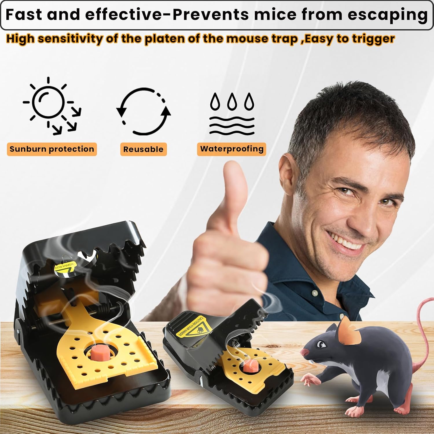 Mouse Traps Humane, Rat Trap Safe Quick Effectively No Touch clip Mouse Trap, Reusable Plastic Mousetraps Used Indoor