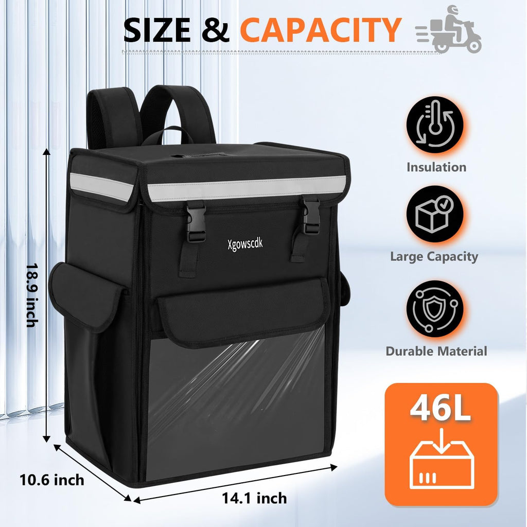 Insulated Food Delivery Backpack, Delivery Bags for Uber Eats DoorDash