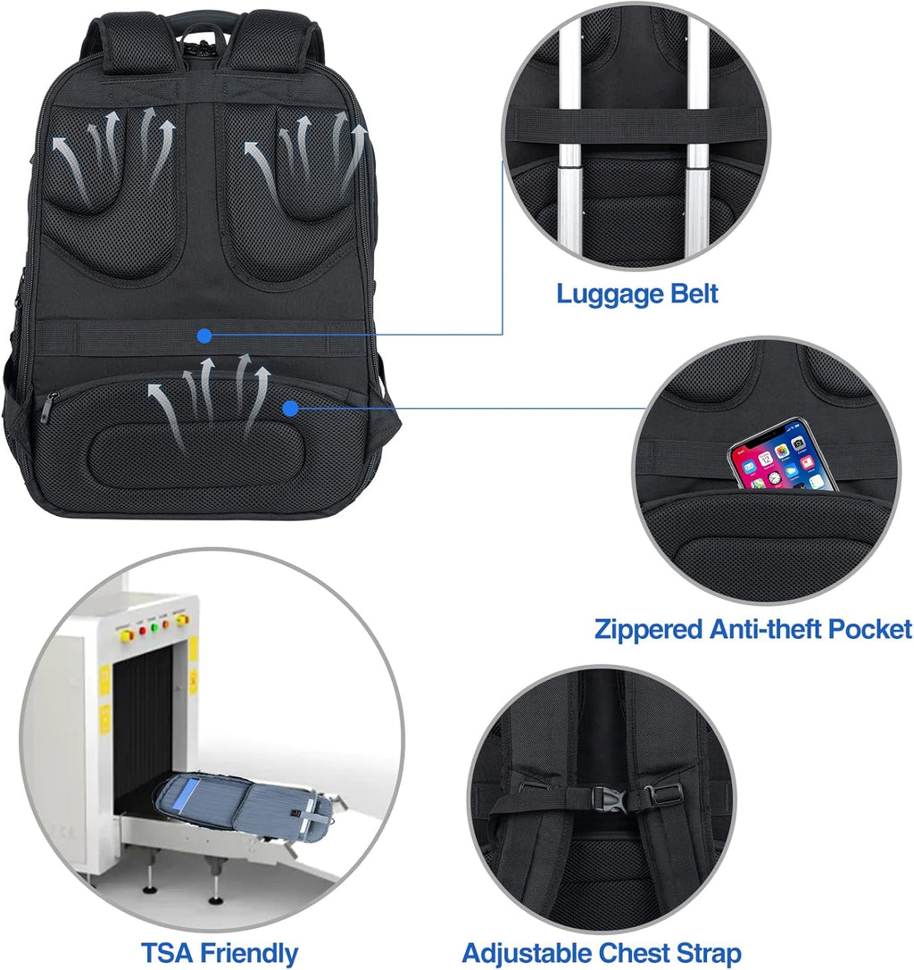 TSA Friendly Travel Laptop Backpack 18.4 inch XXXL Gaming Backpack Water-Repellent College Daypack Business Backpack