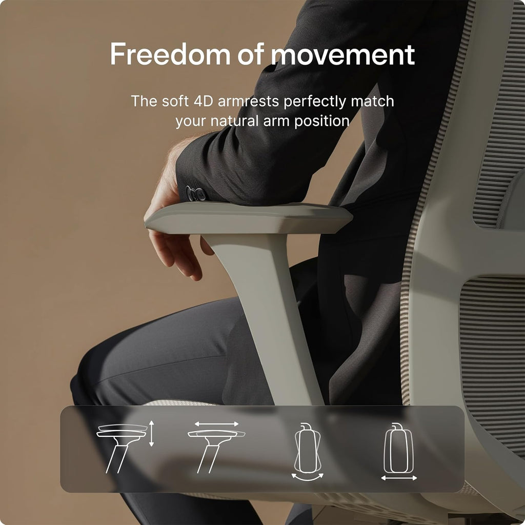 Ergonomic Office Chair — Adjustable Desk Chair with Lumbar Support, Headrest, Armrests, Breathable Mesh Back, Height