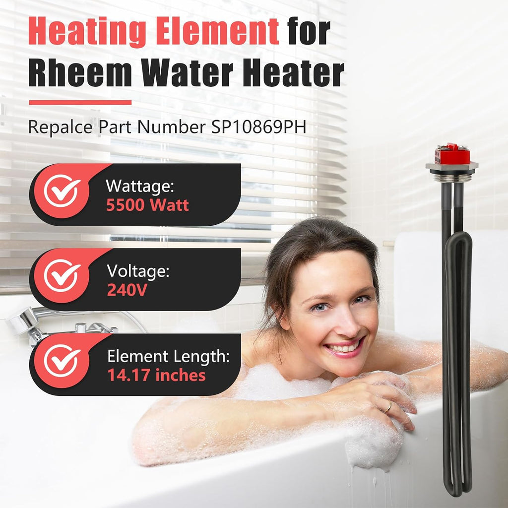 SP10869PH Screw-In 240-Volt by 5500-watt Hot Water Heater Element for Rheem