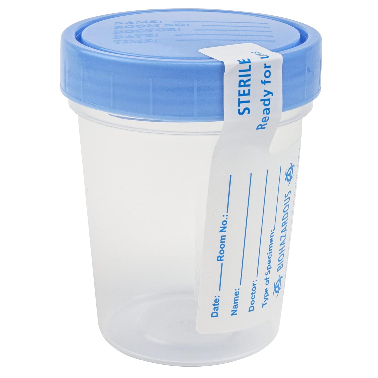 Specimen Containers, Sterile & 4 oz., Individually Wrapped Specimen Cups with Lids & ID Label, Used for Drug Testing