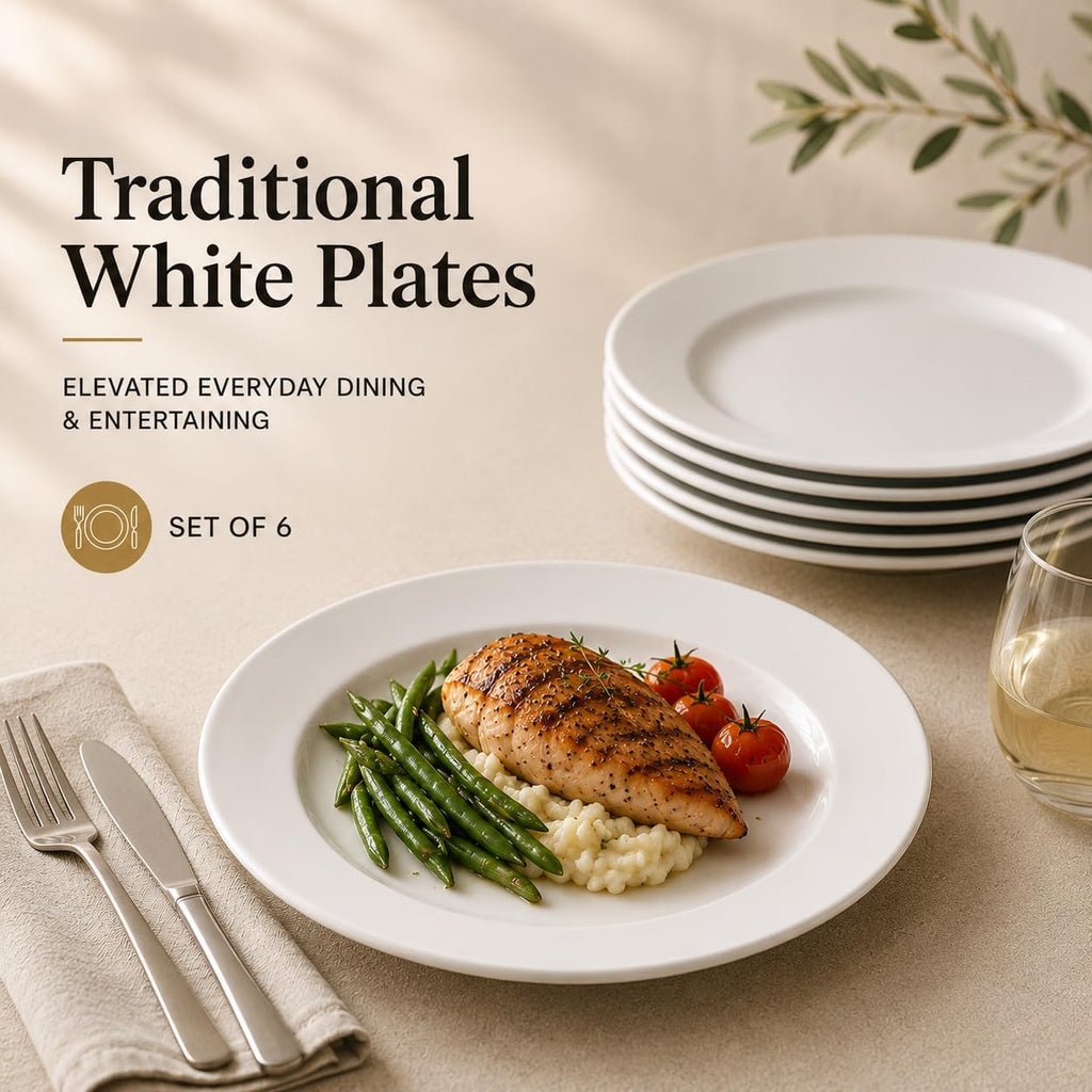 Simply White 10.5" Round Dinner Plate, Set of 6