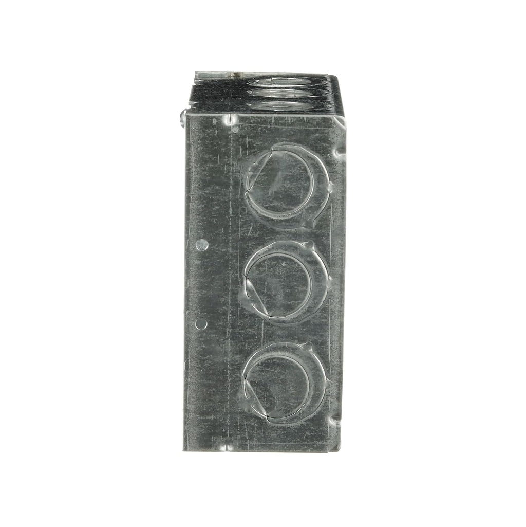 Steel City 4-11/16 Square Box, 42 Cu in, 1/2 and 3/4 in E-KO