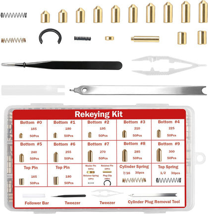 SC1 & SC4 Rekey Kit for Schlage with 0-9 Bottom, Master & Top Pins | Complete Locksmith Kit with Essential Rekeying