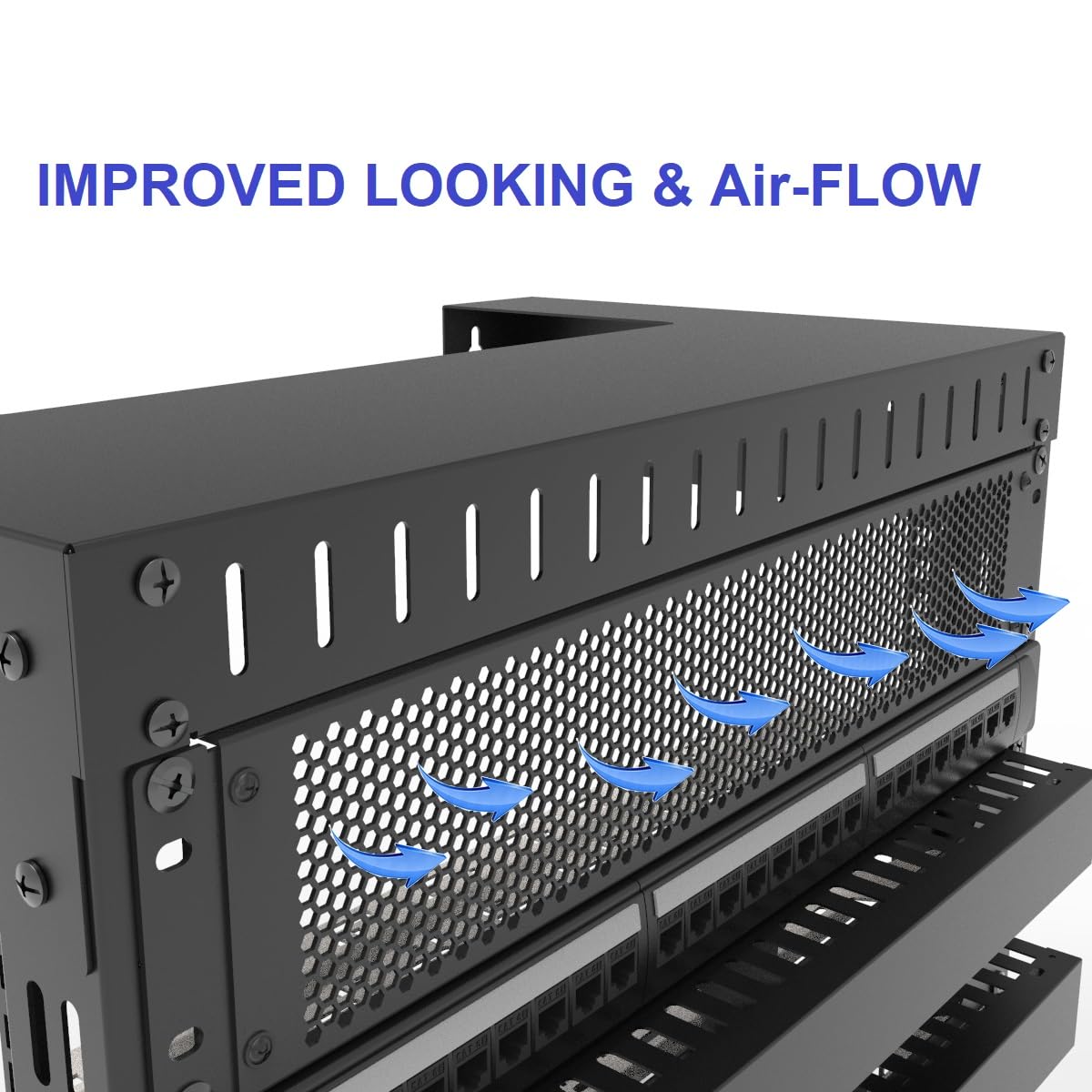 2U Perforated Blank Panel - Steel 19" Rack Mount