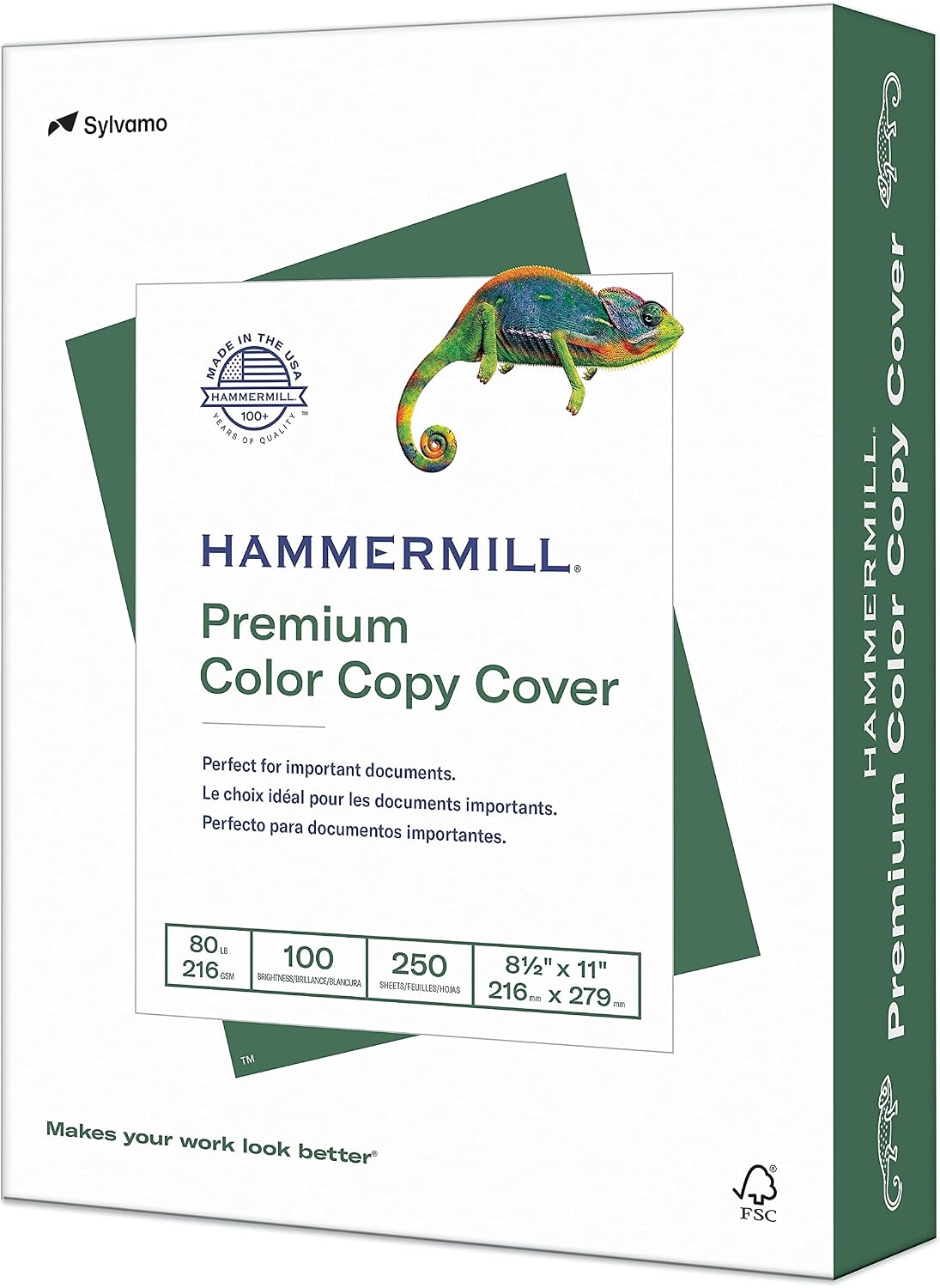 Cardstock, Premium Color Copy, 80 lb, 8.5 x 11 - 1 Pack (250 Sheets) - 100 Bright, Made in the USA Card Stock