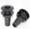 2Pcs Thru Hull Fitting(1"), Marine Through Hull Connector Fitting for Boats, Black
