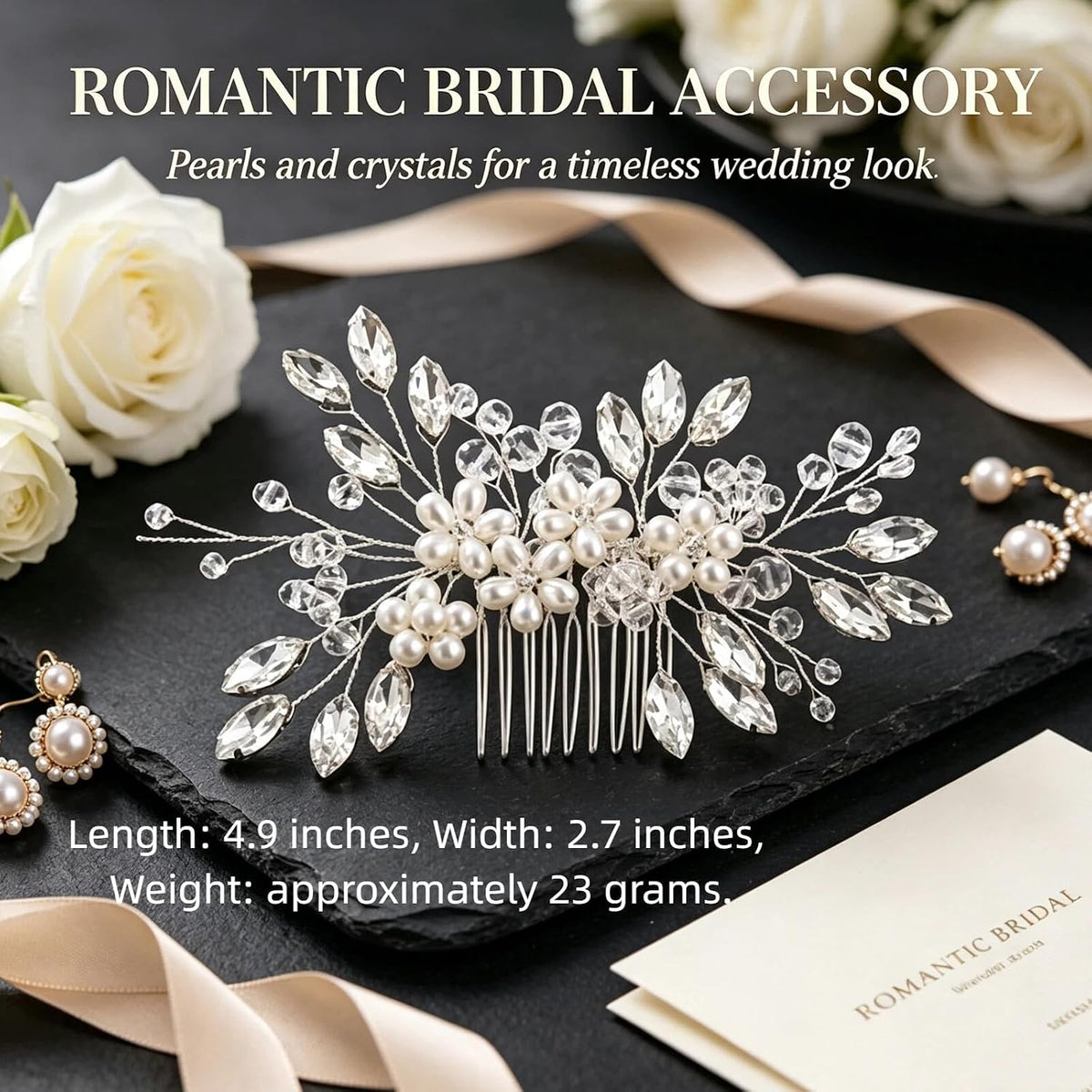 Wedding Hair Comb Pearl Crystal Bridal Hair Piece