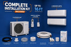 Mini Split AC/Heating System, 2 Zone, 18000 BTU