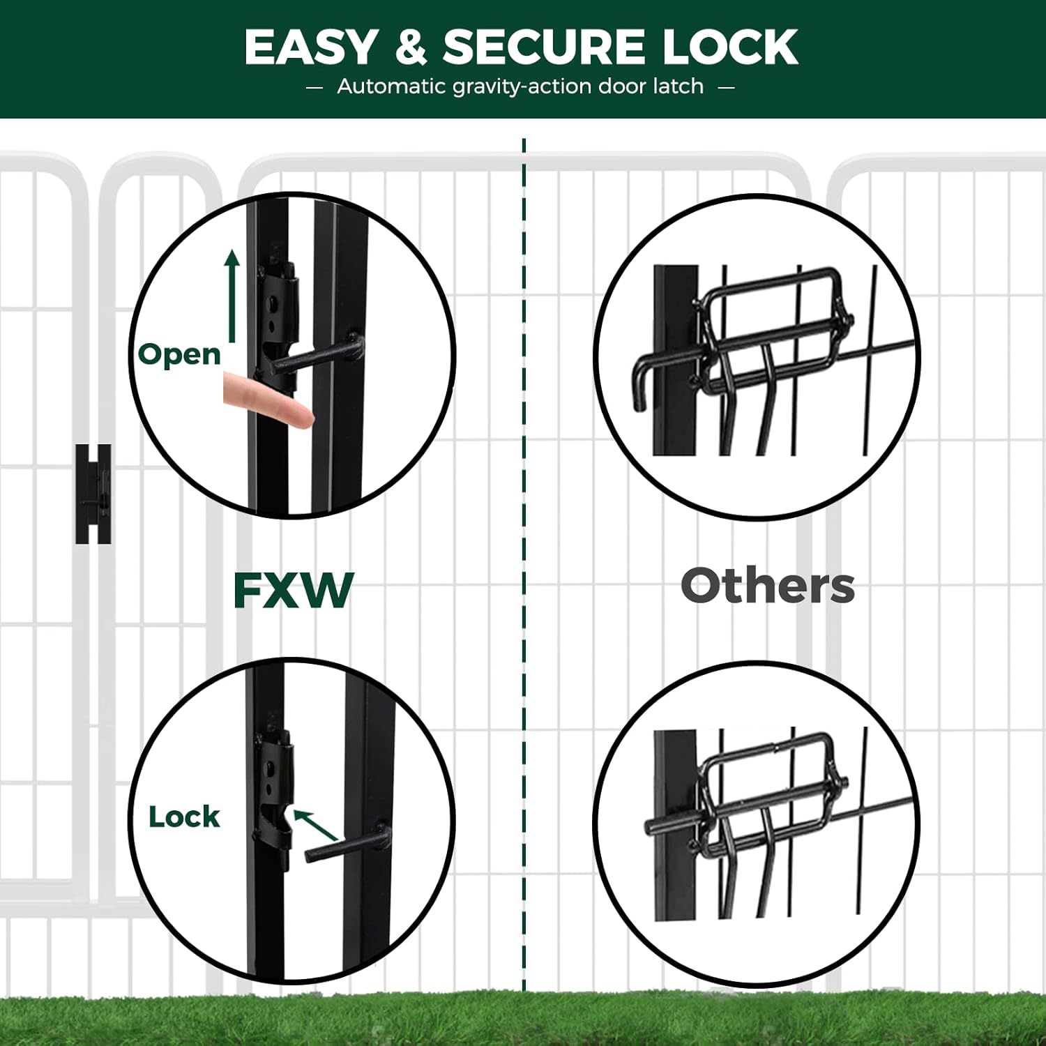 Rollick Unleashed Dog Playpen for Indoor, Yard, RV Camping, 32 inch 8 Panels for Small and Medium Dogs│Patented