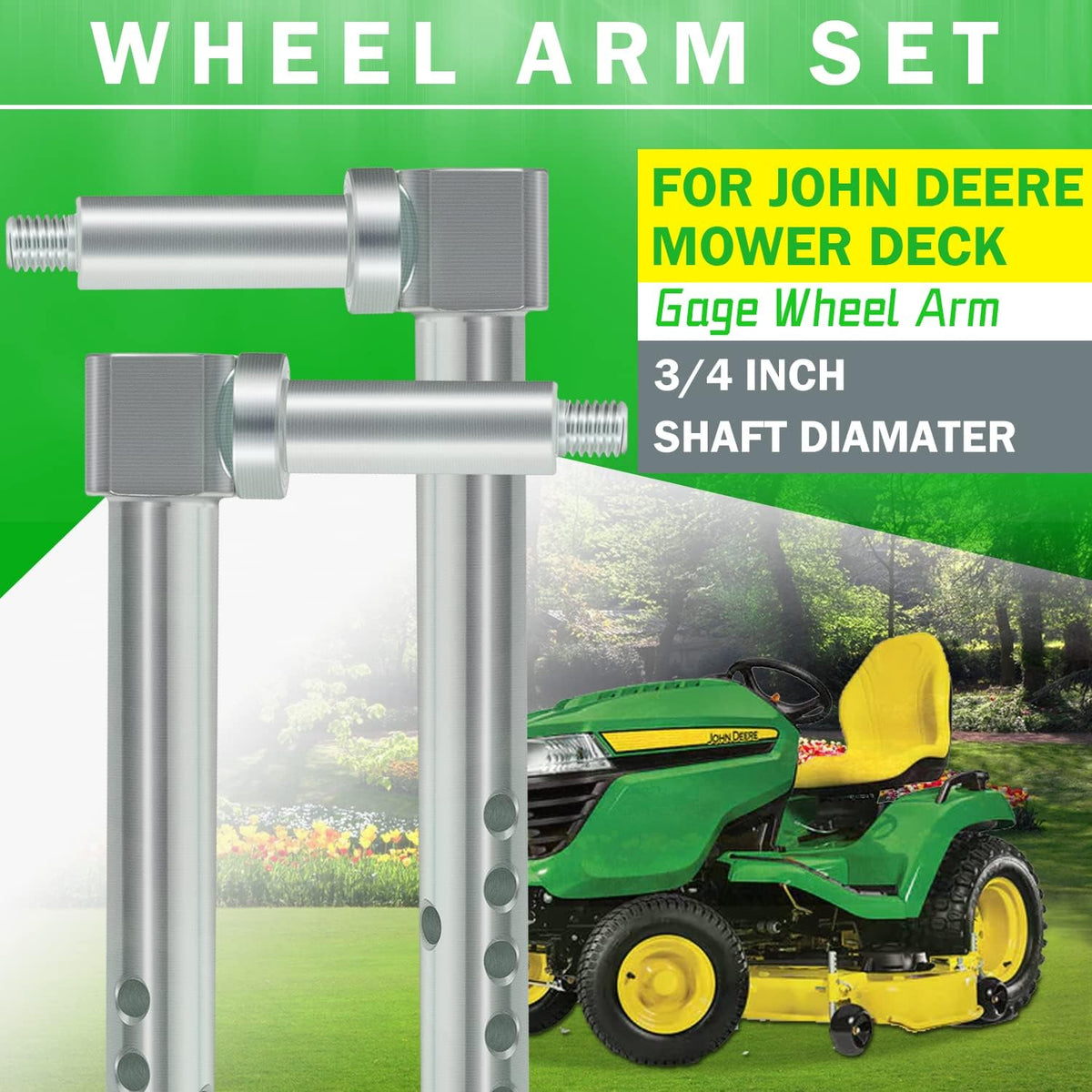 AM136327 AM136328 Mower Deck Gauge Wheel Arm for John Deere X300 X500, 3/4"