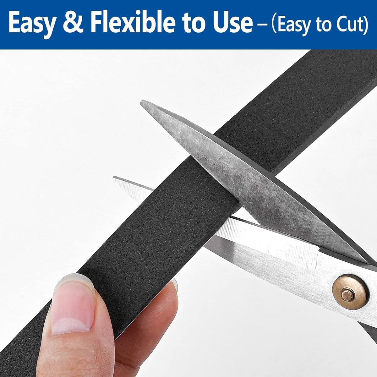 Self Adhesive Foam Tape Weatherstrip 2In x 1/2In x 6.5Ft High Density Foam Insulation Strips Foam Seal Weather