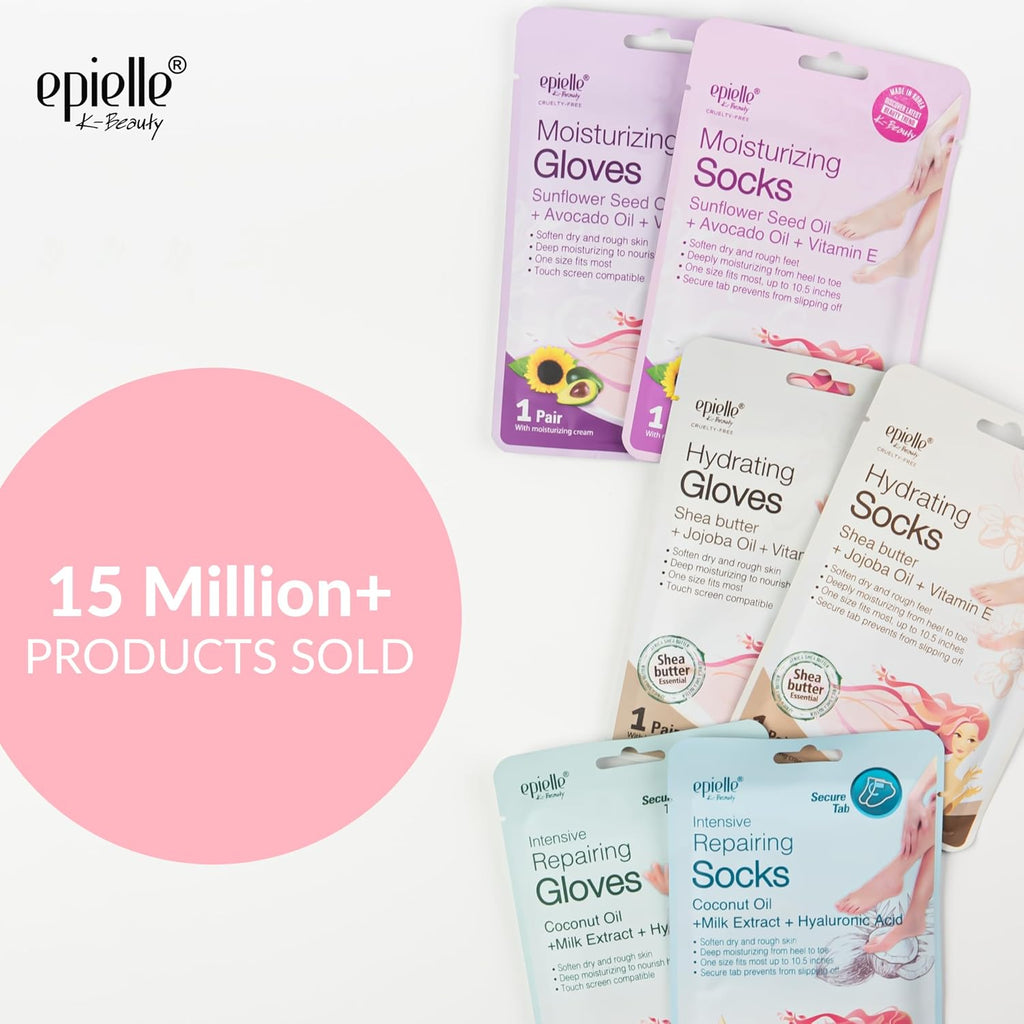 Moisturizing Foot Mask 6 Pairs, Soften with Sunflower Seed Oil & Vitamin E, Deep Moisturizing Socks for Dry, Cracked