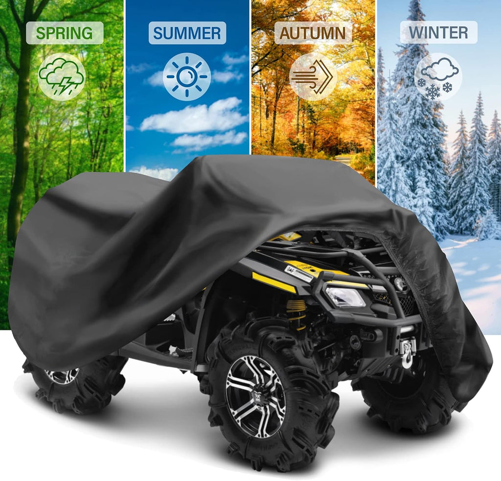 ATV Cover Waterproof, Heavy Duty Windproof Quad Covers, All Weather Protection 4 Wheeler Covers fit for Kawasaki