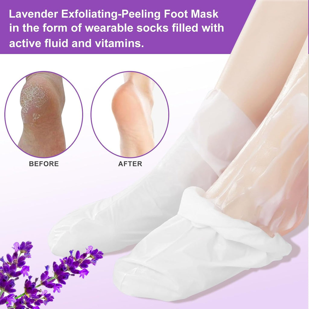Foot Peeling Mask 5 Pack, Foot Peel Mask Remove Dead Skin, Rough Callus and Cracked Heels, Dry Skin Moisturizer for