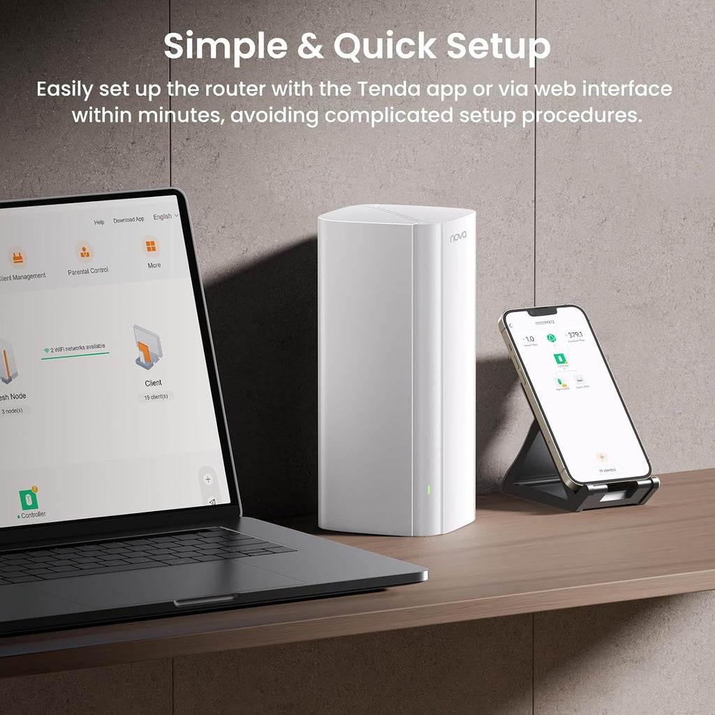 AX3000 WiFi 6 Mesh System Nova MX12– Whole Home Mesh WiFi Coverage up to 7,000 sq. ft., Dual-Band WiFi Mesh Network