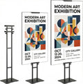 Poster Stand, Adjustable Height Up to 75", Double-Sided Heavy Duty Pedestal Sign Holder, Floor Standing Sign Holder