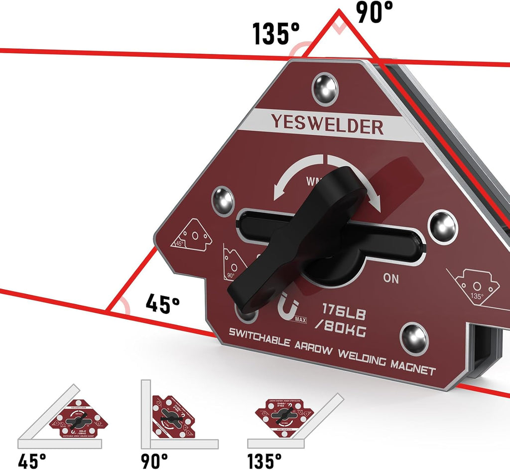 Switchable Welding Magnet, 176 lb On/Off Arrow Magnetic Holder | strong magnetic holding support, workpiece