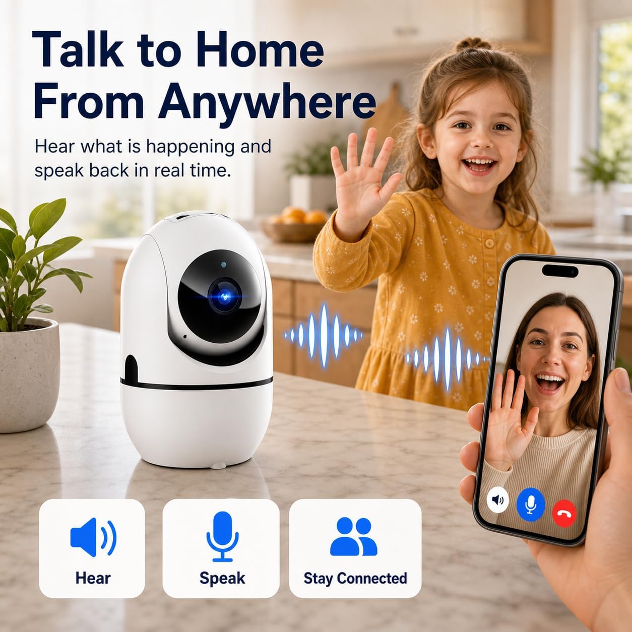5G Indoor Camera for Home Security, 2K Pet Camera with Phone App, 360° PTZ Indoor Camera for Baby MonitorDog Camera