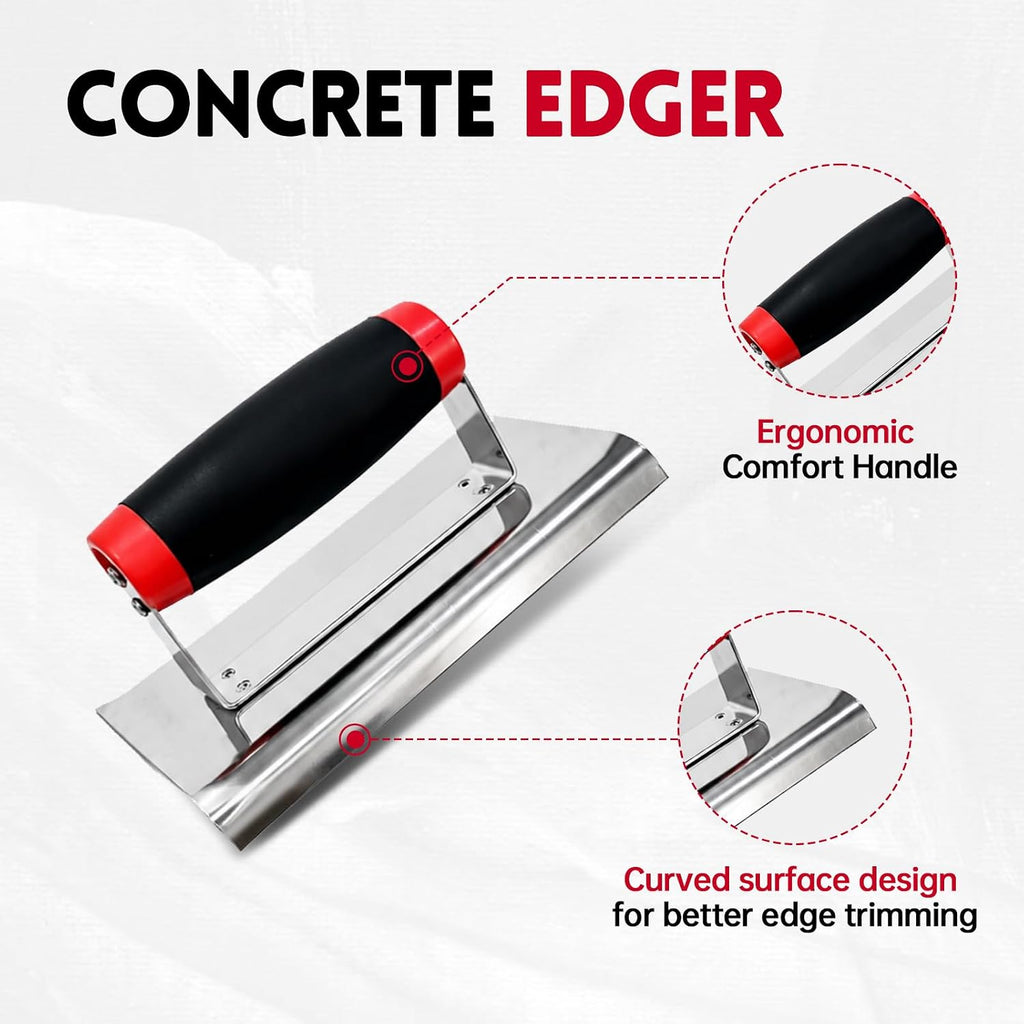 3-Pack Stainless Concrete Finishing Trowel set, Edger & Groover | 3-piece concrete trowel set, 11"x4" finishing