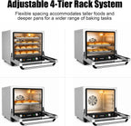 Commercial Countertop Convection Oven 60QT & 66L 110V-120V Half-size commercial oven 360° Even Hot Air Circulation