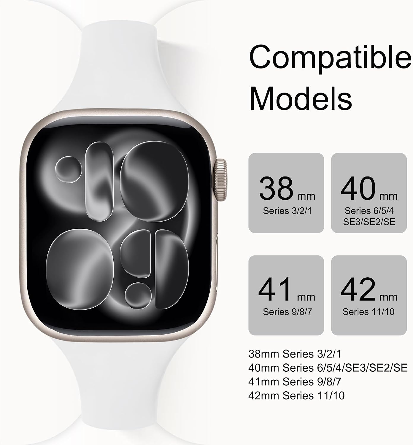 6 pack Silicone Slim bands Compatible for Apple Watch Band 41mm 42mm 40mm 38mm, Slim Thin Sport Strap Wristband for