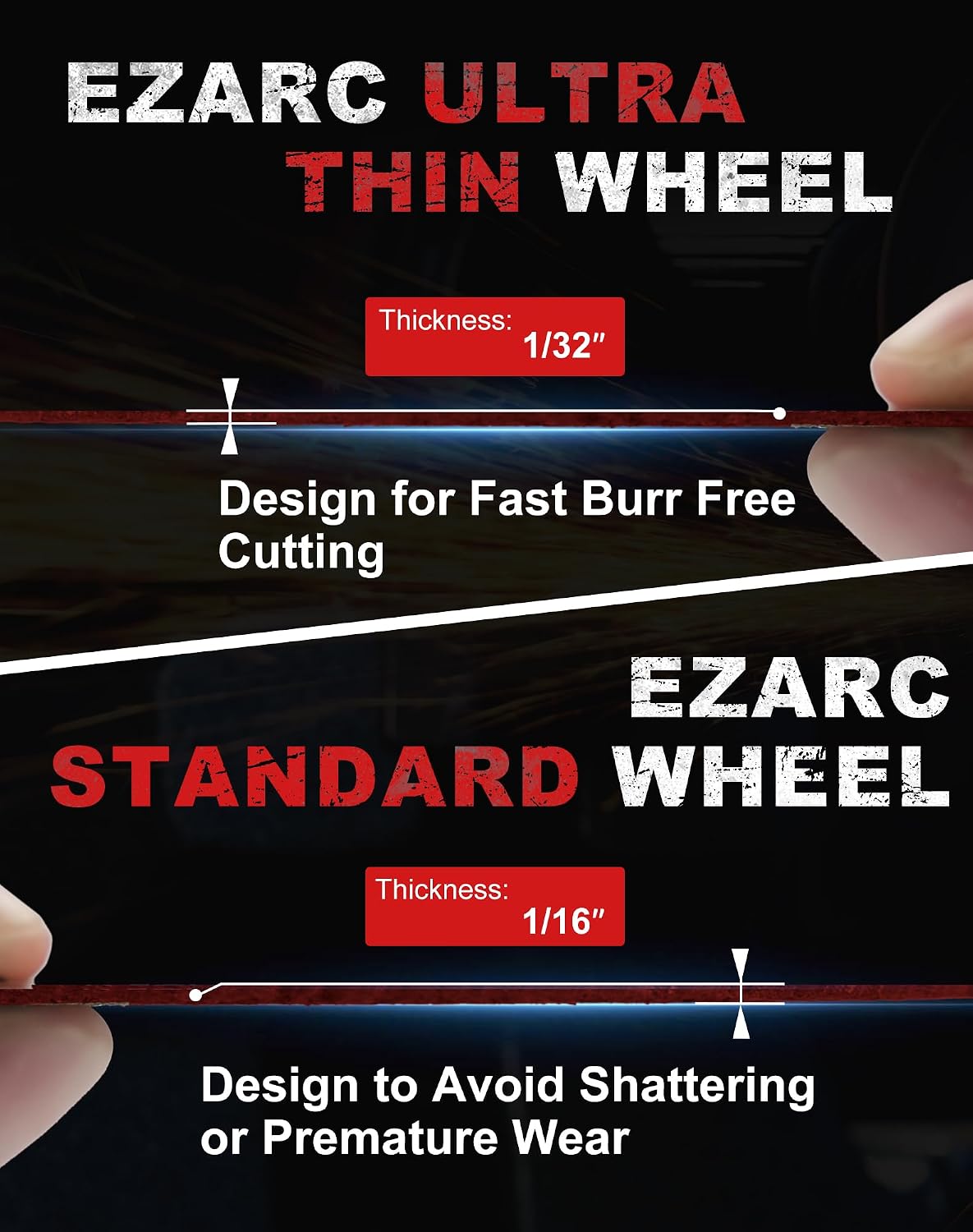 EZARC Metal Cut Off Wheels 3 x 1/32 x 3/8-Inch, 24-Pack