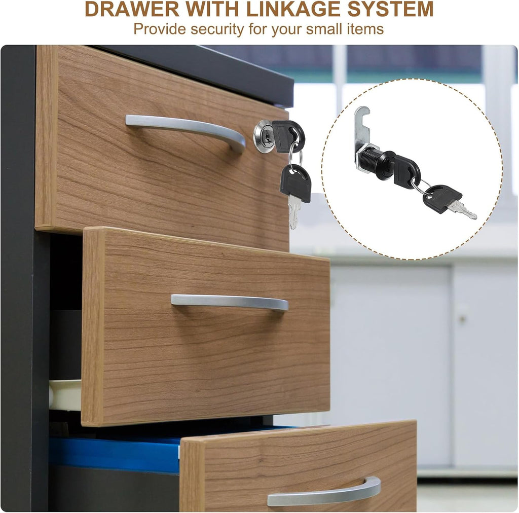 Cabinet Drawer Lock with Keys 4 Pcs 1" (25mm) Keyed Different Zinc Alloy Security Lock Cylinder Cam for Door Cupboard