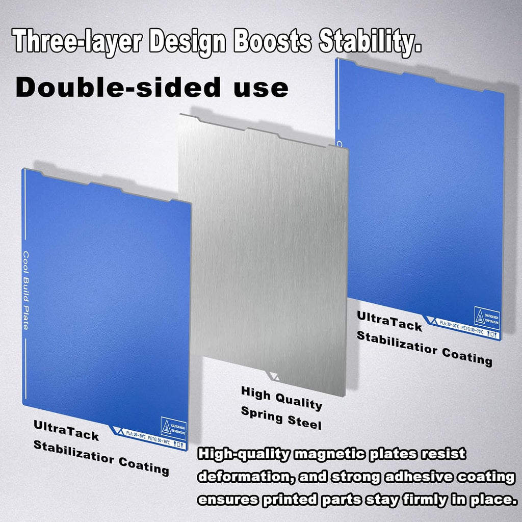 256x268mm Cold PEI Build Plate for Anycubic Kobra 3 V2/3/Combo/ACE Pro, Low Temperature Printing Bed, Flexible