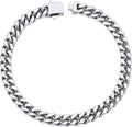 Stainless Steel Cuban Link Bracelet for Men, 5mm/7mm/9mm/12mm Width, 7.5"/8.3"/9" Length, Black/18K Gold Plated Chain