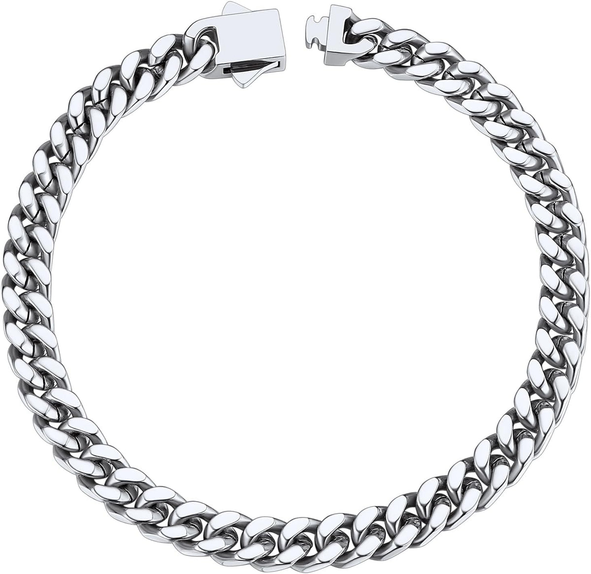 Stainless Steel Cuban Link Bracelet for Men, 5mm/7mm/9mm/12mm Width, 7.5"/8.3"/9" Length, Black/18K Gold Plated Chain