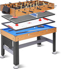 54inch 4-in-1 Multi Game Table Set for Home, Game Room | Combination Game Table w/Billiards, Hockey, Foosball, and