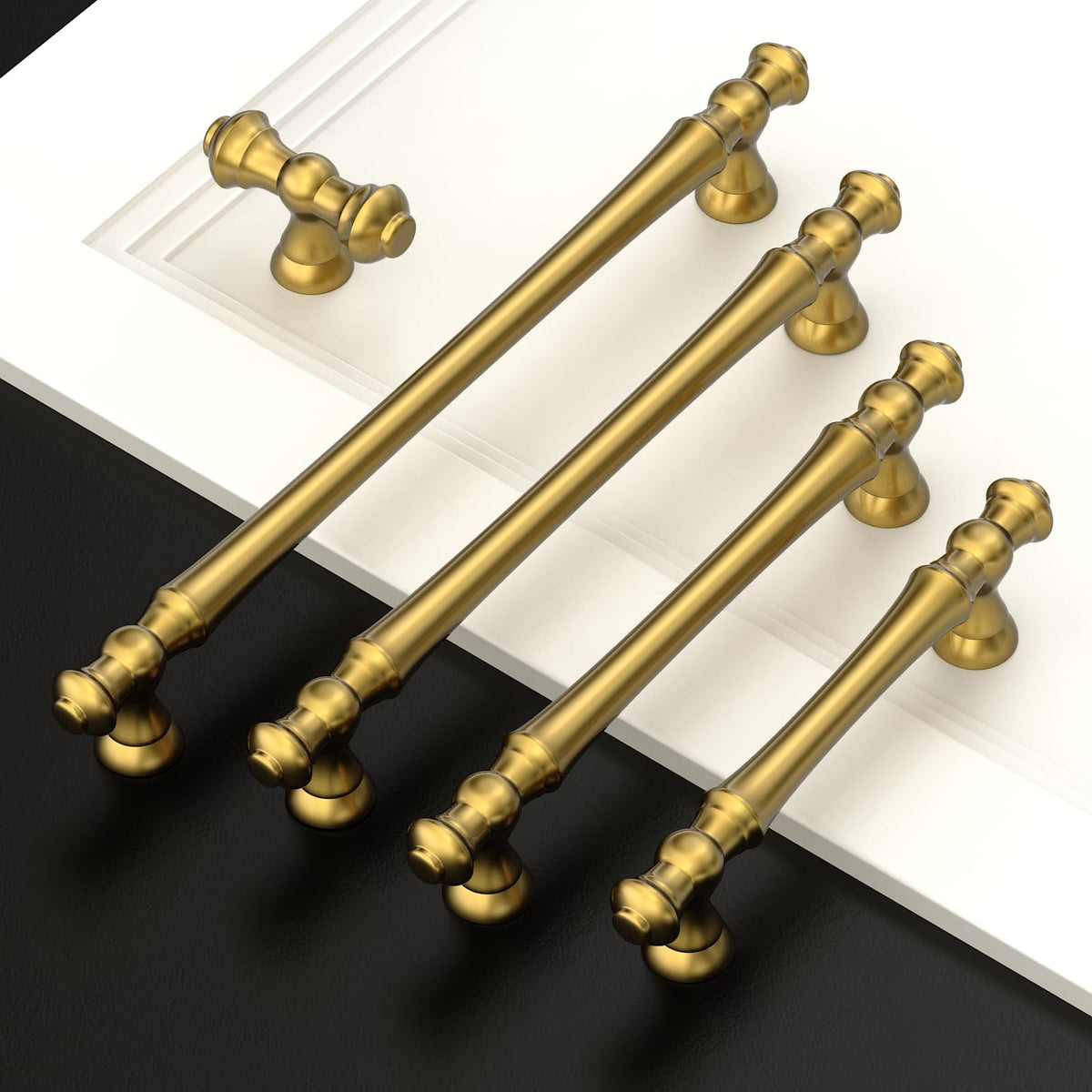 10 Pack Zinc Alloy Vibrant Brushed Moderne Brass Cabinet Pulls 5"