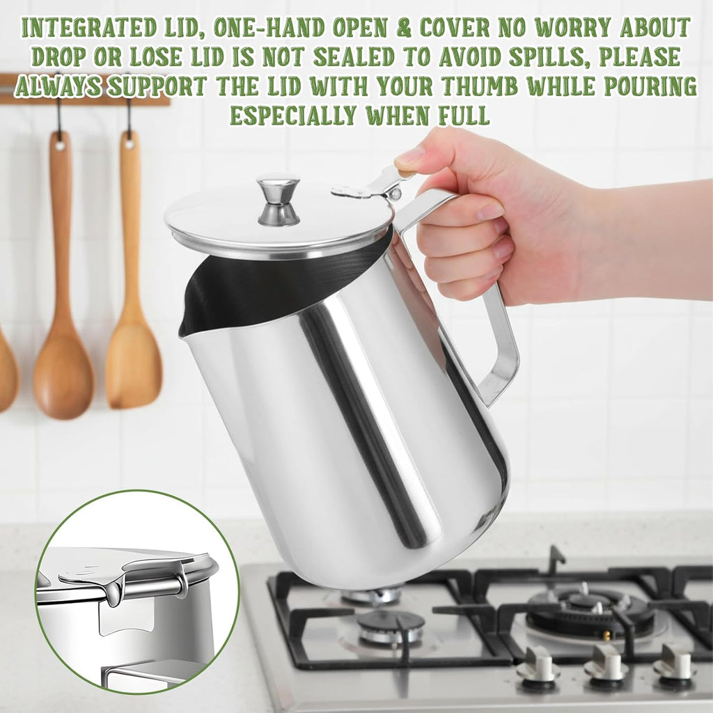 67 oz 304 Stainless Steel Pitcher with Lid