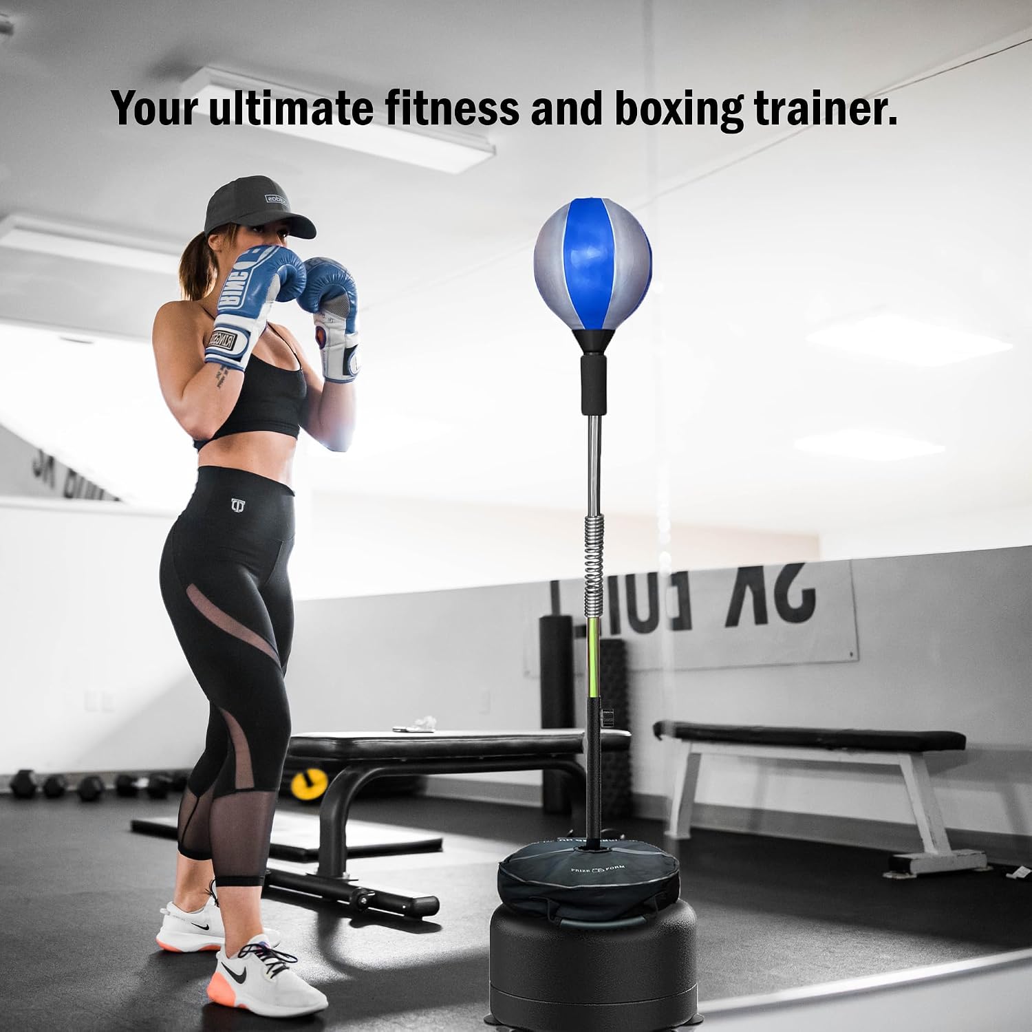 Cobra Reflex Bag, Fast Action Punching Bag with Stand, Punching Bags for Adults and Teens, Adjustable Height Boxing