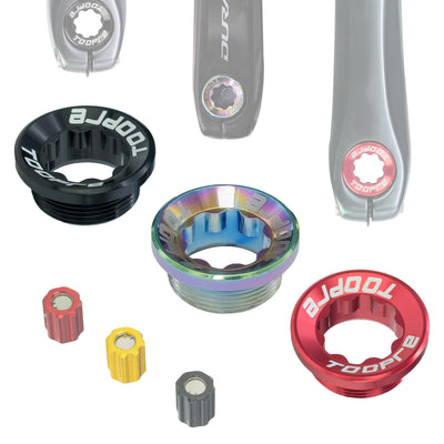 Crank Cap + Bike M20X8 Tool MTB Screws Crank Bolt for Shimano XT/XTR/SLX/Deore Series of Crankset Rainbow Cap+Golden