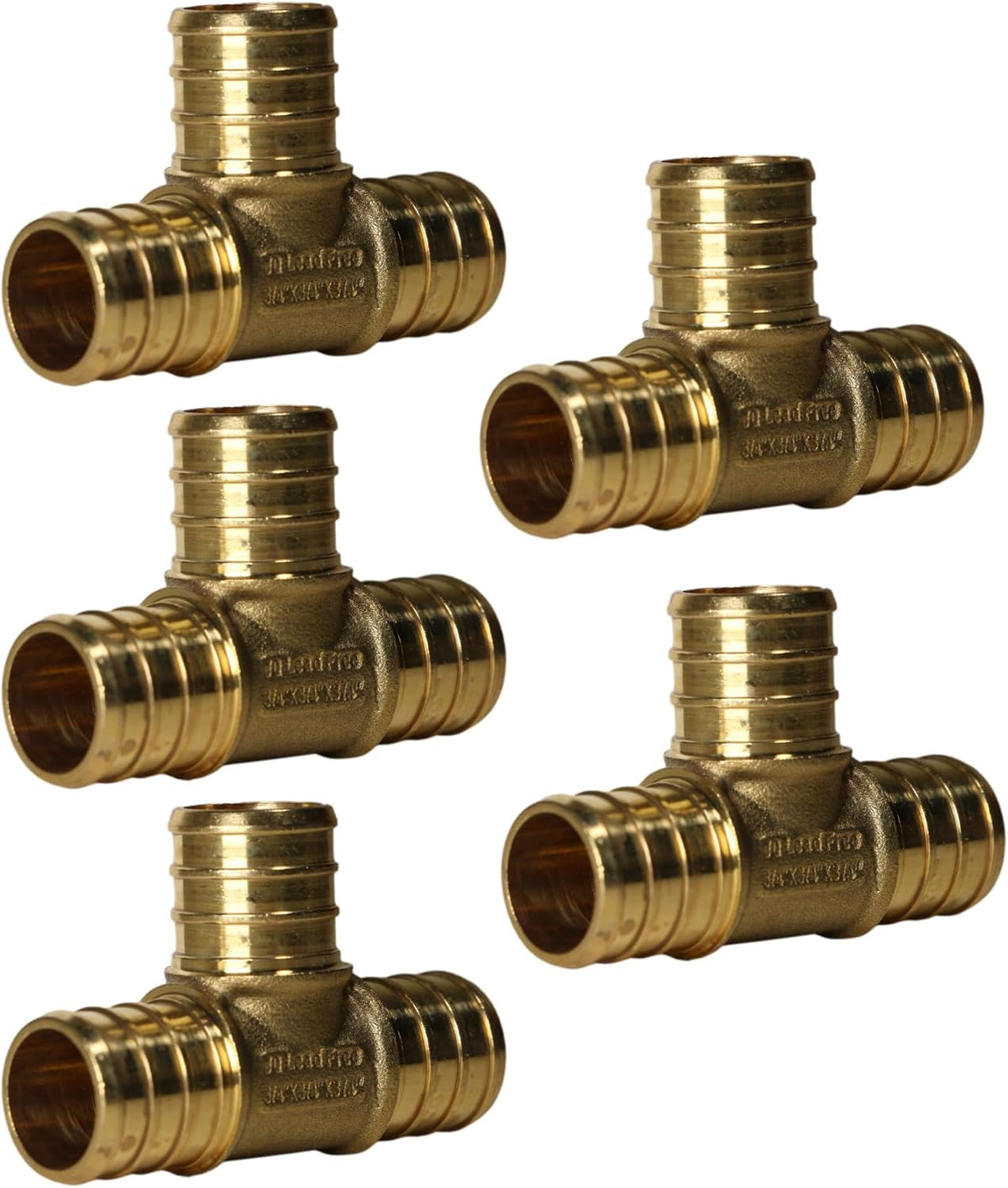 5 Pack XFITTING 3/4 in x 3/4 in x 3/4 in Pex Tee, Pex B Crimp Tee