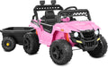 Best Choice Products Kids 12V Electric Ride On UTV Car and Trailer w/Parent Control, LED Lights, 2 Speeds, Bluetooth