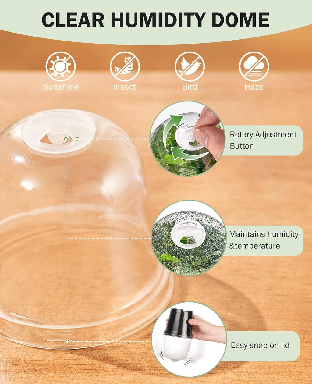 3 Inch Nursery Pots with Humidity Domes for Seed Starting (30 Pcs) | Raised bases improve airflow and drainage, while