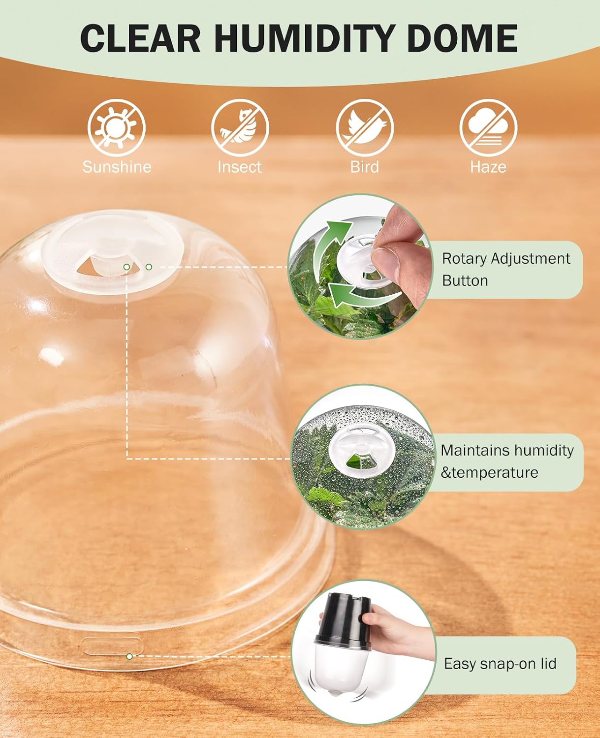 3 Inch Nursery Pots with Humidity Domes for Seed Starting (30 Pcs) | Raised bases improve airflow and drainage, while