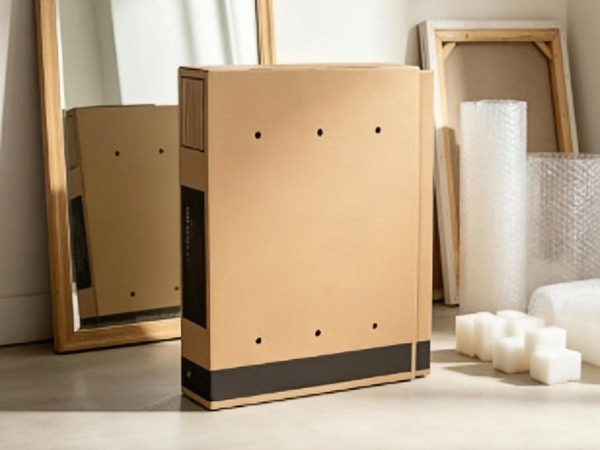 TV Moving Box Adjustable 29-58x6x37 in with Bubble Roll Foam Corners