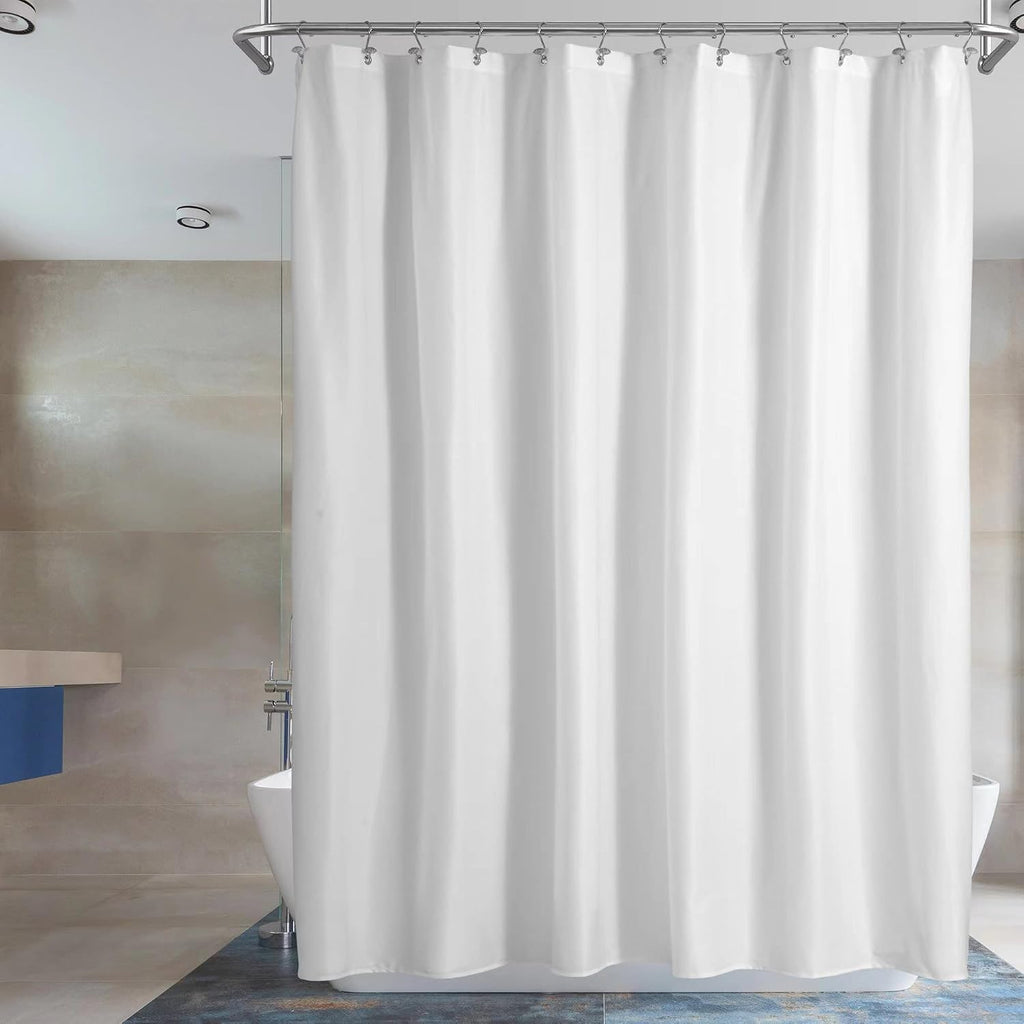 Waterproof Fabric Shower Curtain or Liner White, 72x72 | Soft Microfiber Cloth, Waterproof, Hotel Quality, Machine